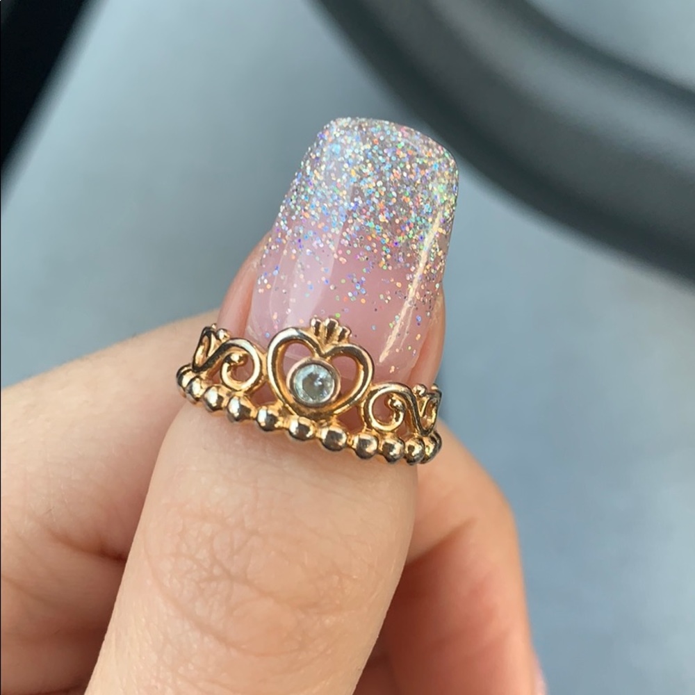 Pandora rose gold princess ring